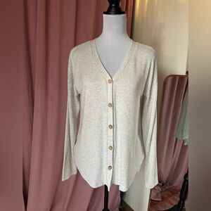 White Button-Down Cardigan